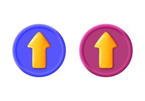 Realistic 3D arrows in a round frame isolated on a white background. vector