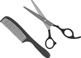 scissors and shaving comb vector