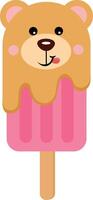 Funny teddy bear ice cream on a stick vector