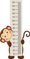 Cute monkey holding a ruler for baby vector