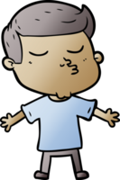cartoon model guy pouting drawing png