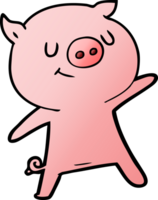 happy cartoon pig waving png