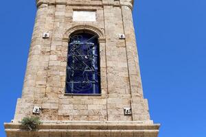 A small window as an architectural detail of housing construction in Israel. photo