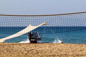 Device for playing sports in a city park on the Mediterranean coast photo