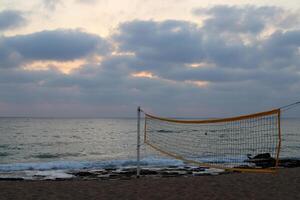 Device for playing sports in a city park on the Mediterranean coast photo