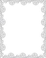 Seashells frame. Sea and ocean design vertical template summer or beach party design vector