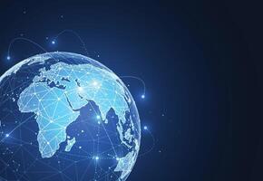 Global network connection. World map point and line composition concept of global business vector