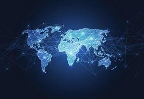 Global network connection. World map point and line composition concept of global business vector