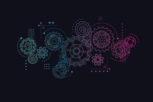 Abstract gear wheel mechanism background. Machine technology vector