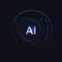 Artificial intelligence circuit line style. Machine learning design. Smart network digital technology vector