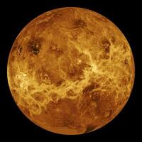 Venus planet close up in space, satellite image of Venus. Elements of this image furnished by NASA. photo