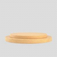 Wooden cylinder podium or stand isolated on transparent background 3d rendering. photo