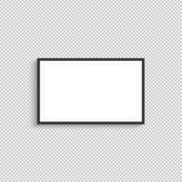 A horizontal frame mock up isolated on transparent background. 3d rendering. photo