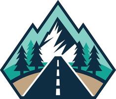 Road Trip Awesome View T-shirt Print Design. vector