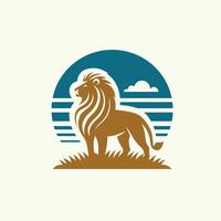 a lion with a mane on its head vector