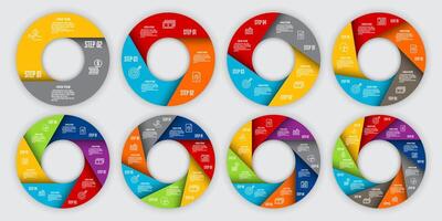 Infographic circle pie chart template diagrame. Business concept for presentation. vector