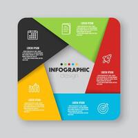 Infographic diagram into chart 5 step with icons business for presentration. vector