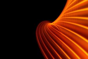 Abstract technology banner design. Digital neon lines on black background. Modern texture. Waves flow. Quantum explosion. photo