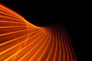 Abstract technology banner design. Digital neon lines on black background. photo