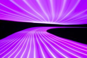 Abstract neon metallic pink curvy lines on black background. Technology data path. Vapor wave effect. photo