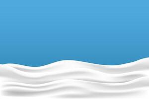 milky waves on a blue background. additional milk theme design elements vector