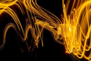 Futuristic light wave of energy with elegant glowing lines. Abstract technology background. photo