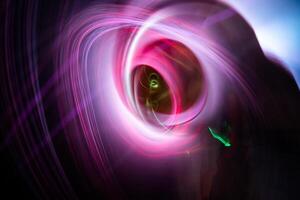 Artistic circle light wave of energy with elegant glowing lines. Abstract technology background. photo