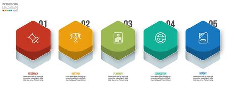 Infographic template business concept with step. vector