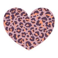 Heart with leopard print texture. Heart with animal pattern. Heart decoration. illustration vector