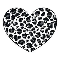 Heart with snow leopard print texture. Heart with animal pattern. Heart decoration. illustration vector