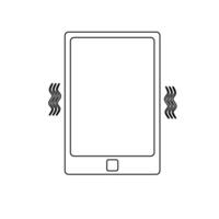 vibrating smartphone with effect on side. phone icon vibrating. phone icon with line style vector