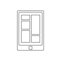 phone icon with app and widget on home screen. phone icon with line style vector