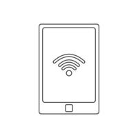 phone icon with wifi signal on the screen. phone icon signal. phone icon with line style vector