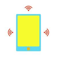 smartphone with find signal on the side. phone icon with flat style. signal phone vector