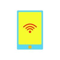 phone icon with wifi signal on the screen. phone icon signal. phone icon with flat style vector