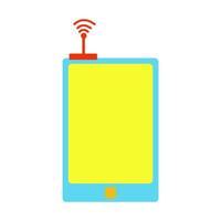 smartphone with extended antenna for search signal. smartphone flat style. phone signal flat icon vector
