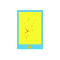 Broken smartphone on the screen with flat style. smartphone flat icon vector