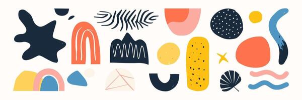 Set of abstract organic shape. hand drawn doodle art. blob vector