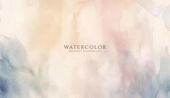 Abstract horizontal watercolor background. Neutral light colored empty space background illustration vector