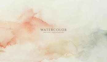 Abstract horizontal watercolor background. Neutral light colored empty space background illustration vector