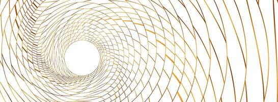 Golden wavy spiral shape abstract background vector