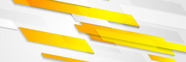 Grey and yellow geometric tech abstract background vector