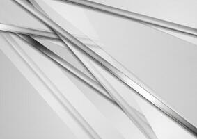 Grey abstract background with metallic stripes vector