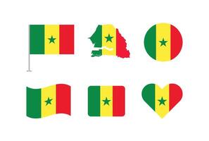 Senegal flag. Set of Senegal Flags Collection. vector