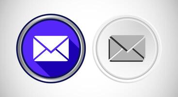 Envelope Email Icon Rounded Button Design Illustration vector