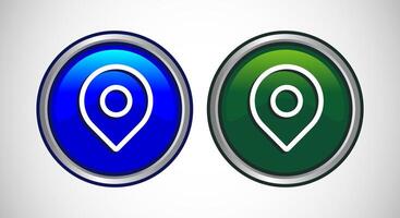 Map Pointer Location Icon Button Set Design Illustration vector