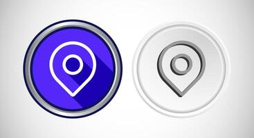 Map Pointer Location Icon Button Set Design Illustration vector