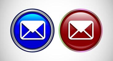 Envelope Email Icon Rounded Button Design Illustration vector