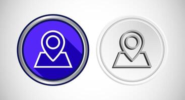 Map Pointer Location Icon Button Set Design Illustration vector