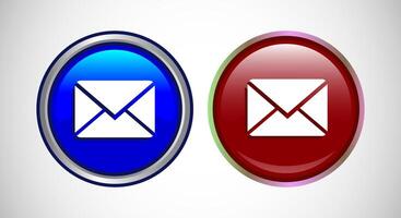 Envelope Email Icon Rounded Button Design Illustration vector